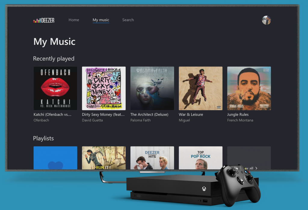 deezr music streaming on xbox one
